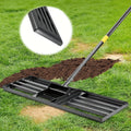 Lawn Leveling Rake - 17x10" Heavy Duty Metal Lawn Leveler, Foldable Head, Adjustable Ergonomic Handle for Yard, Garden & Golf Course - 5FT & 6FT - Yellow