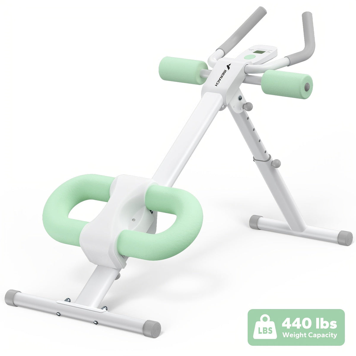 Adjustable Ab Machine & Ab Trainer for Home Gym, Foldable, Multi-Level Resistance, Knee Protection Pad, Aluminum Alloy Frame, Core & Abs Workout Equipment for Men & Women