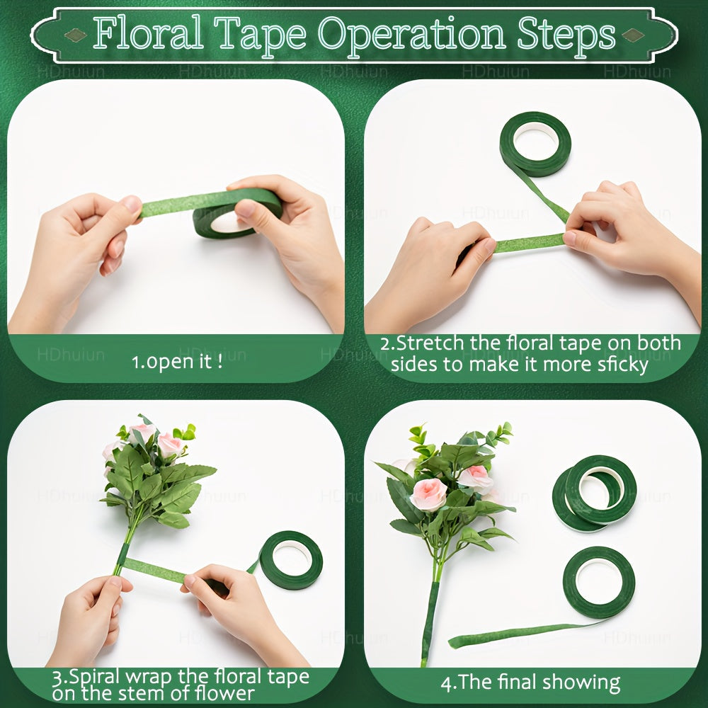 105Pcs Floral Arrangement Kit with Green Floral Tape, Wire, Boutonniere Pins, and Wire Cutter – DIY Wreath Making, Wedding Bouquet, Corsage Craft Supplies