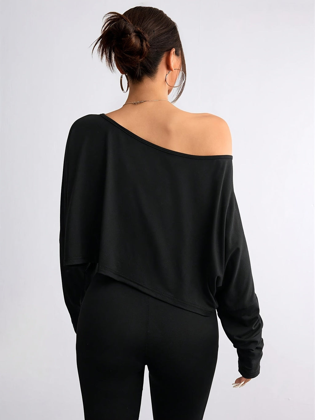 Women's Off-Shoulder Batwing Sleeve T-Shirt Casual Loose Fit Top Short Sleeve Black and White Striped XS S M L XL Summer Fashion