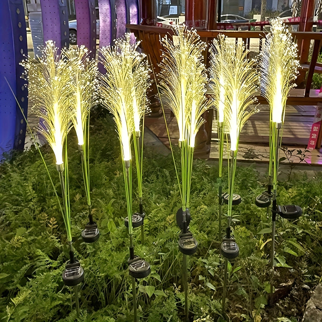 Solar Powered Golden Grass Garden Lights – Energy-Efficient Outdoor Decorative Stake Lights for Yard, Patio & Balcony, Ni-MH Battery, Semi-Flush Mount, Available in 1pc or 2pcs