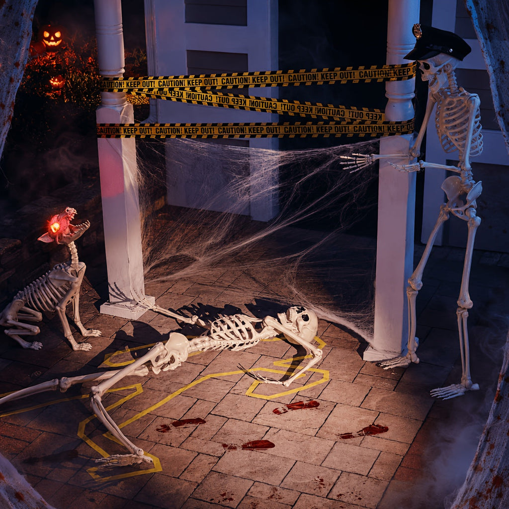5.4Ft Life-Size Adjustable Human Adult Skeleton - Plastic Bones, Movable Joints - Halloween Decoration & Haunted House Prop