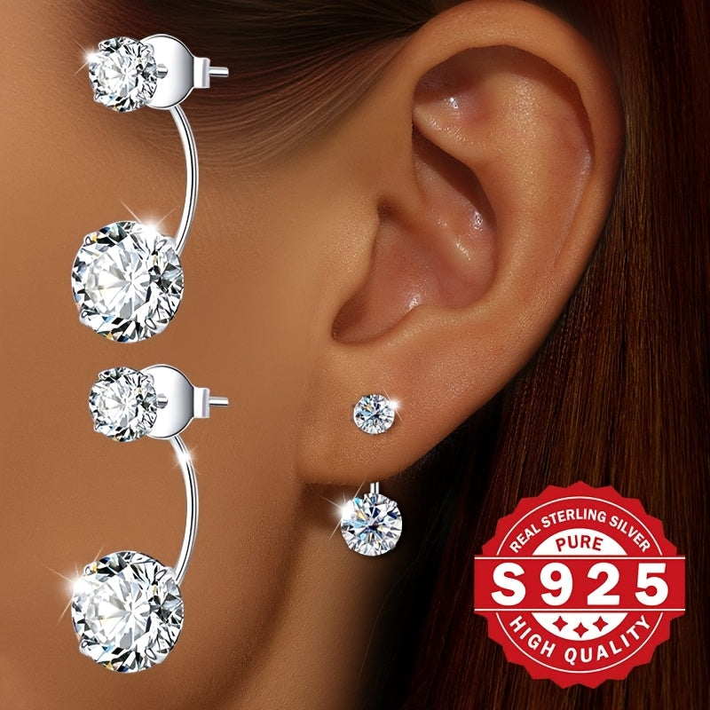 S925 Sterling Silver Earrings for Women – Hypoallergenic Delicate Elegant Studs, Classic Luxury Jewelry for Daily Wear, Parties, and Music Festivals, Perfect Christmas or Birthday Gift