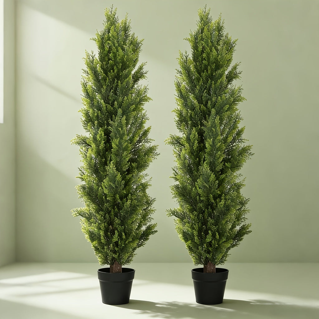 2-Pack Artificial Shaped Pine Trees – Faux Topiary Greenery Trees for Indoor & Outdoor, Front Door, Courtyard & Entryway Decor, 3FT / 4FT / 5FT / 6FT, Low-Maintenance Year-Round Decor – Nova Mart