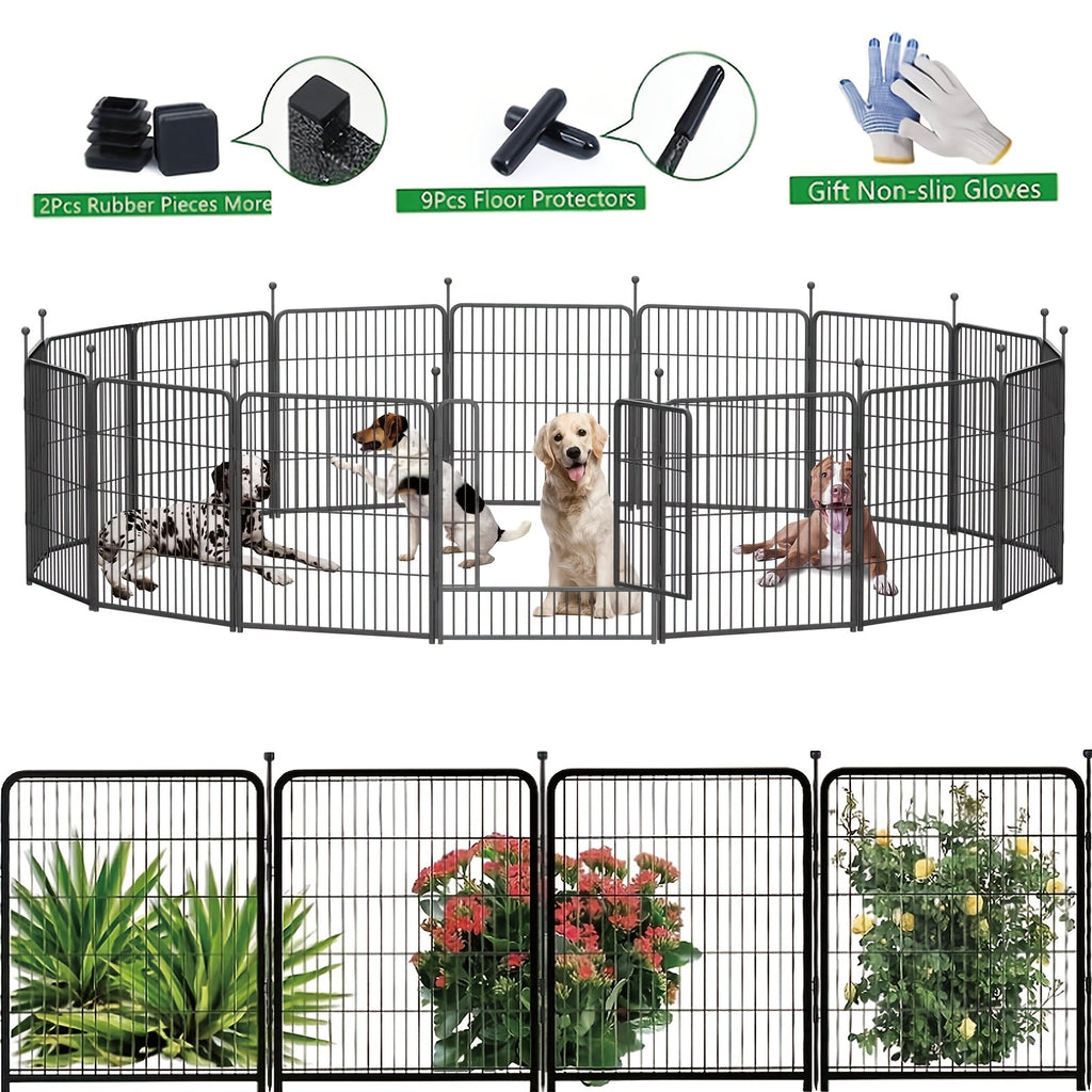 Heavy Duty Metal Dog Playpen – Portable Foldable Exercise Pen Fence for Small, Medium, and Large Dogs, 8 or 16 Panels, No Assembly Required, Perfect for Indoor, Outdoor, Yard, and RV Camping