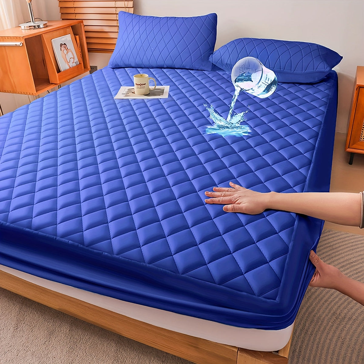 Waterproof Mattress Protector - Thickened 3-Layer Deep Pocket, Soft, Breathable & Noiseless, Machine Washable - Twin, Full, Queen & King - Bedroom, Guest Room & Dorm (No Pillowcases)