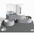 Gravity Cat Feeder 2 Pack - Automatic Food Feeder and Water Dispenser Set with Detachable Pet Bowl & Silicone Mat for Cats, Small to Medium Dogs, Large Capacity Gravity-Fed No Electricity Needed Pet Feeding Station