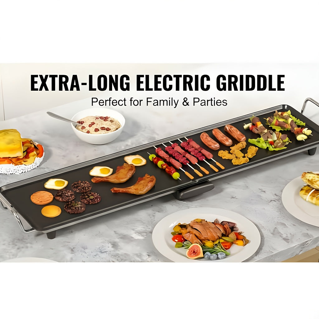 Household Smokeless Electric Grill - Extra-Large Non-Stick Roasting Pan, Adjustable Temperature & Drip Tray - Multifunctional Indoor & Outdoor BBQ - Medium, Large & Extended - Holiday Gift