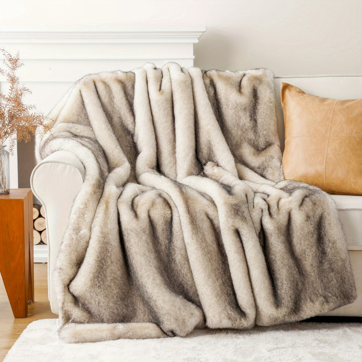 Luxury Shaggy Faux Fur Throw Blanket – Super Soft Fluffy Reversible Plush Velvet Warm Throw for Bed & Sofa in 6 Colors 2 Sizes (50"x60" & 60"x80")