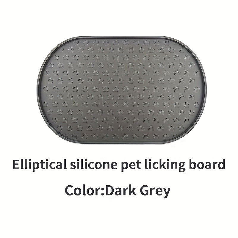 Silicone Pet Feeding Mat - Non-Slip Waterproof Oval Dog & Cat Food Mat, Easy to Clean Odorless Placemat for Pet Bowls, 6 Colors Available - Keeps Floors Clean During Mealtime