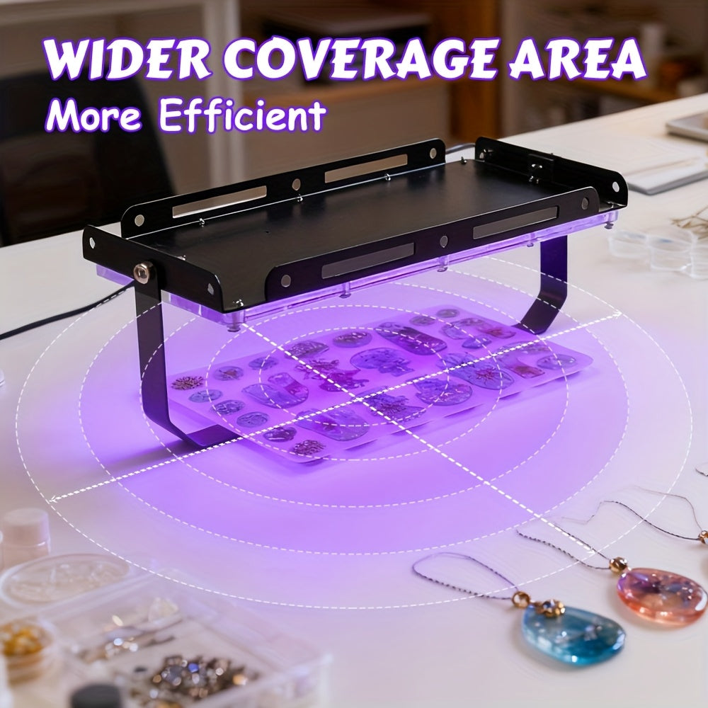 Professional UV LED Resin Curing Lamp, 96 or 144 LEDs, High Power, USB Plug and Play for DIY Jewelry Making, Epoxy Resin Hardening, Mold Curing, Dark Violet