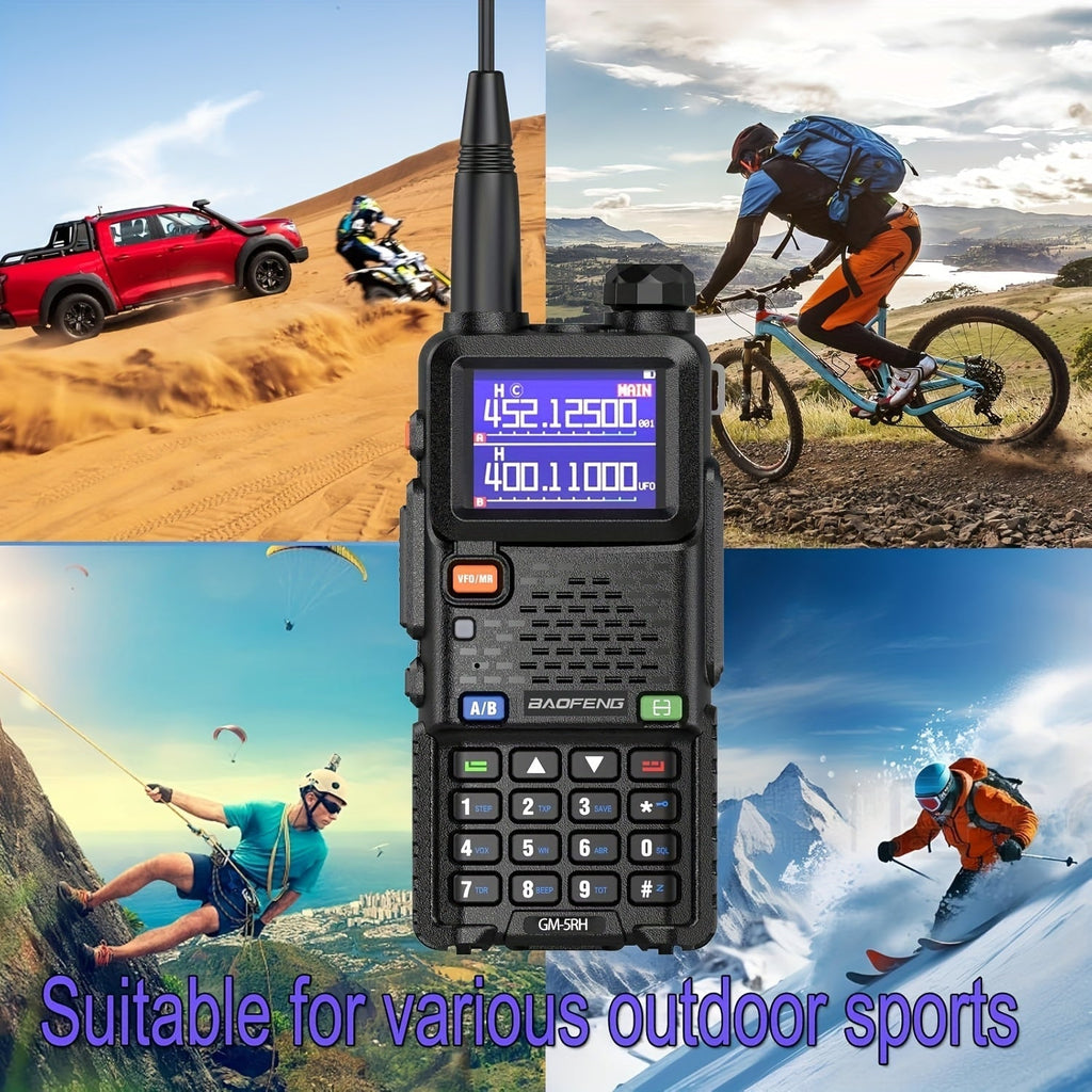 BAOFENG GM-5RH 10W Long Range GMRS Radio 2-Pack - Handheld Two-Way Radio with NOAA Weather, USB-C Charging, 999 Channels, 2500mAh Battery, 771 & 805S Antenna for Hunting, Camping, and Climbing