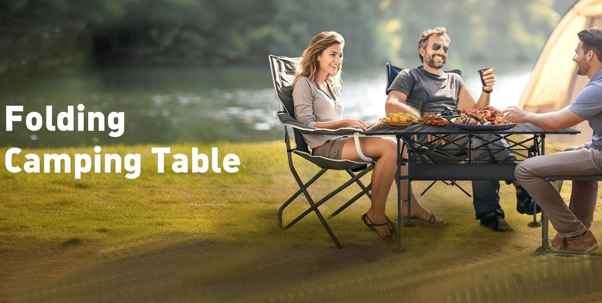 Folding Camping Table with Carry Bag – Lightweight Portable Outdoor Table, 3 Sizes for Camping, Beach, Picnic, BBQ, Backyard, Boat & Travel, Easy Setup & Storage