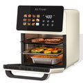 Air Fryer Oven 10Qt 12-in-1 Smart Convection – Glass View Window Nonstick Basket Touchscreen Controls for Kitchen in Cream White & Black