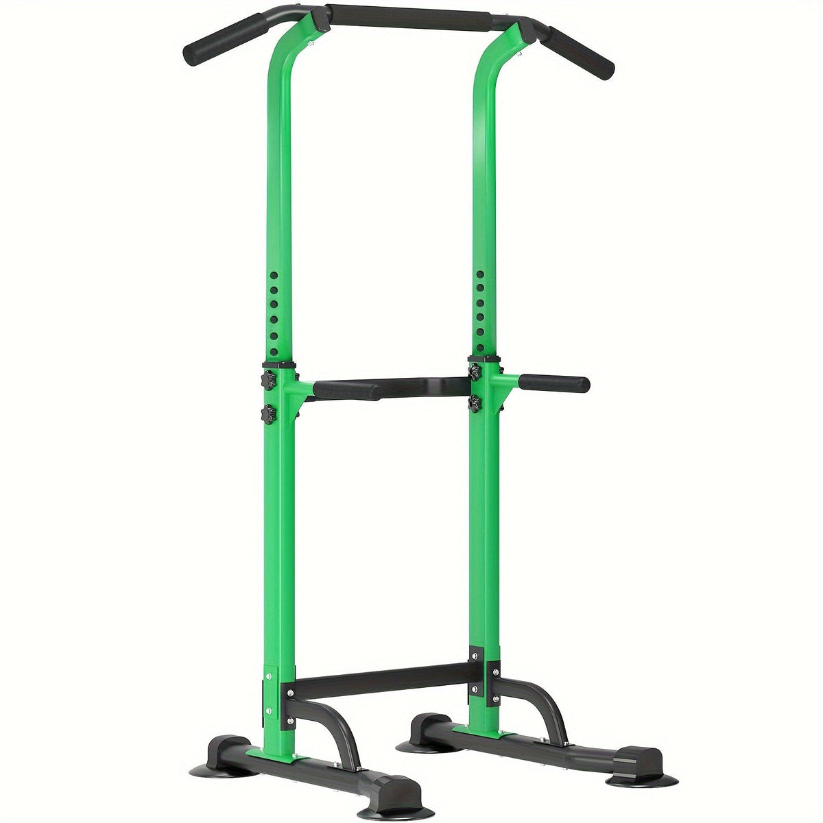Adjustable Power Tower Dip Station Pull Up Bar for Home Gym, 10 Height Levels 65-82.7 Inches, 330LBS Capacity, 6 Exercise Positions, Full Body Strength Training, Black/Red/Yellow/Blue/Pink/Orange