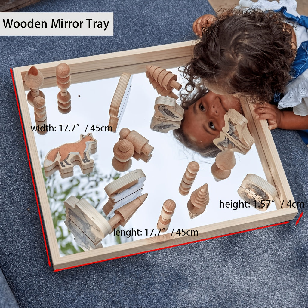 Acrylic Sensory Mirror Tray – Shatterproof Safety Mirror Base for Light & Shadow Reflective Play, Montessori & Reggio Emilia Sensory Exploration, Medium or Large, Non-Food Contact – Nova Mart
