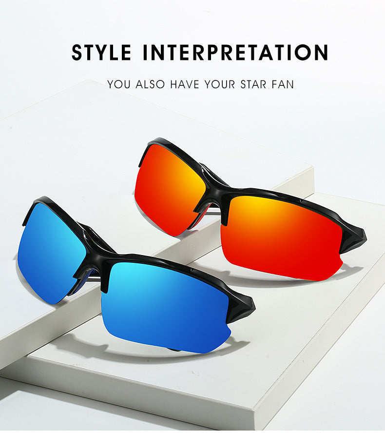 Men's Half-Frame Polarized Sports Sunglasses with UV400 Protection, Lightweight Goggles for Skiing, Driving, Running, Fishing, and Outdoor Activities, 3-Pack or 10-Pack