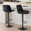 Adjustable Swivel Upholstered Counter Height Bar Stool with Back & Footrest – Kitchen Island Counter Chair in 6 Colors (Set of 1 2 3 or 4)