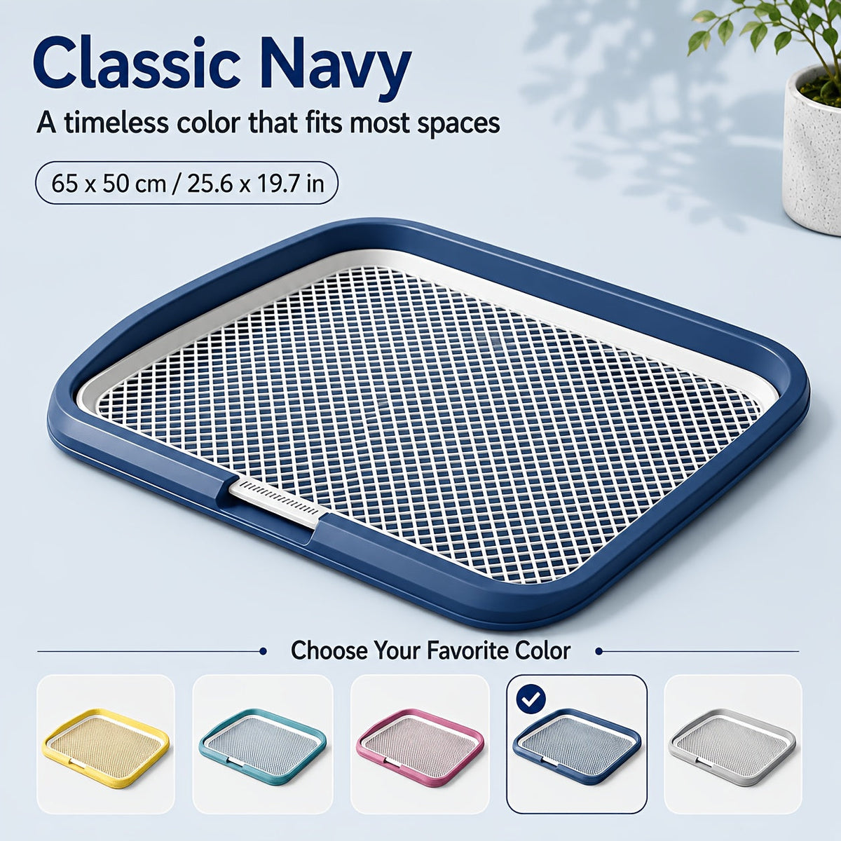 Dog Potty Tray Leak-Proof Indoor Puppy Toilet with Removable Grate, Washable Pee Pad Holder for Apartment Puppy Training, Pet Potty Station for Small to Medium Dogs