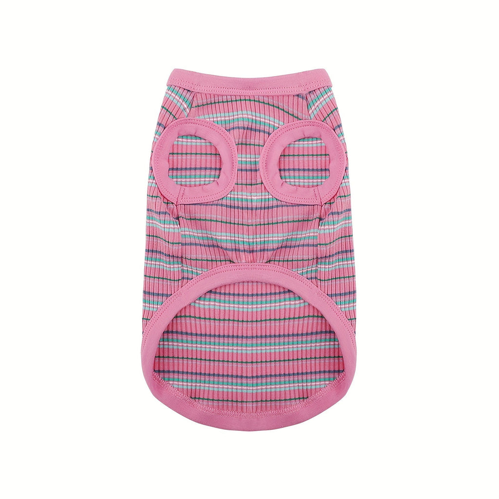 Soft Ribbed Striped Dog Tank Top Vest for Small Dogs - Lightweight Breathable Pullover Dog Shirt for XS to XXL Breeds, Cute Dog Clothes in 11 Colors for Chihuahua, Yorkie, and Pomeranian Daily Wear