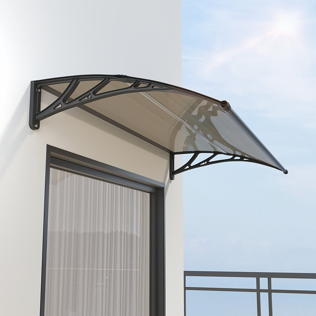 Polycarbonate Window Door Awning Canopy – UPF 50+ UV Rain Snow Sun Shade Cover for Patio Balcony Doorway in 21 Sizes & 4 Panel Colors
