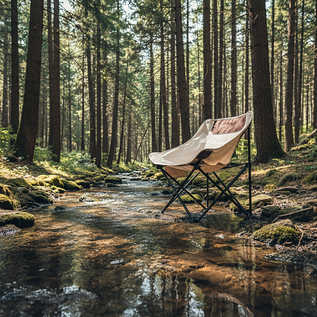 Portable Folding Moon Chair and Table Set, 2/3/5 Pieces, with Storage Bag for Beach, Camping, Fishing, Family BBQ, Picnic, Outdoor Hiking, Courtyard, Black/White
