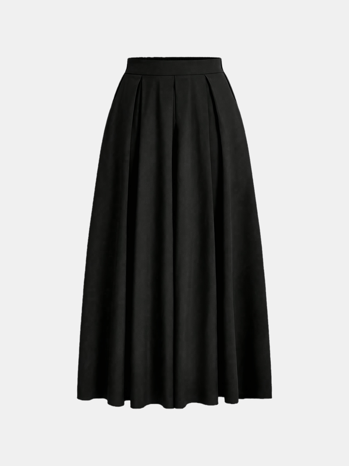 Women's High-Waisted A-Line Maxi Skirt, Solid Color Flowy Elegant Long Skirt, 97% Polyester Stretch Casual All-Season Skirt, XS-XXL