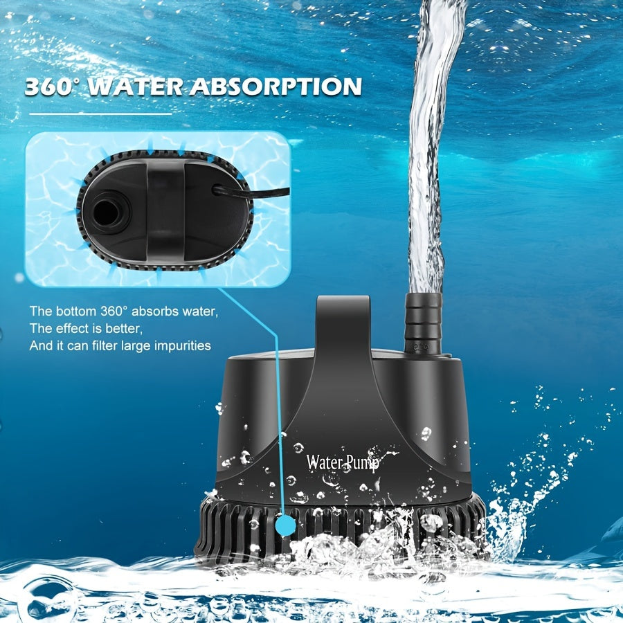 800GPH Submersible Water Pump 40W Fountain Pump with 7Ft Power Cord and Filter Bag for Aquarium, Fish Tank, Pond, Waterfall, Hydroponics, and Water Table Sump Pump