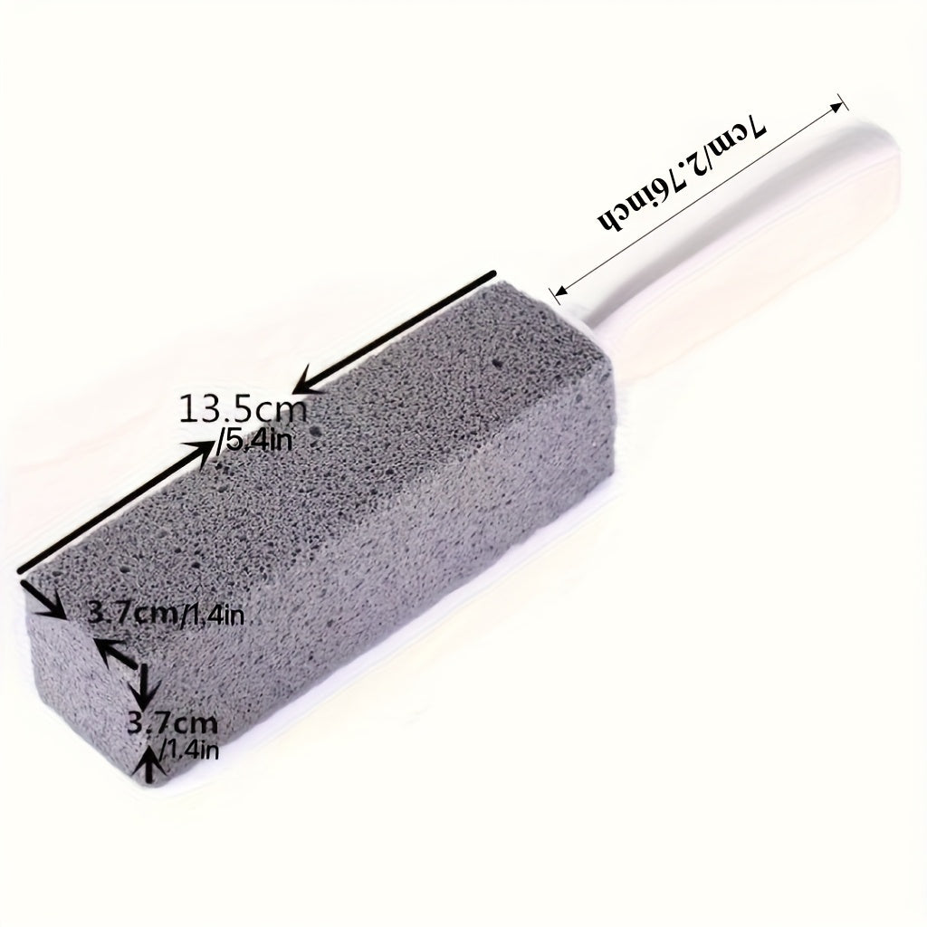 Pumice Stone Scouring Stick - Removes Limescale, Hard Water Rings, Calcium Buildup & Rust - Ergonomic Handle - For Toilet Bowl, Tile, Bath & Kitchen