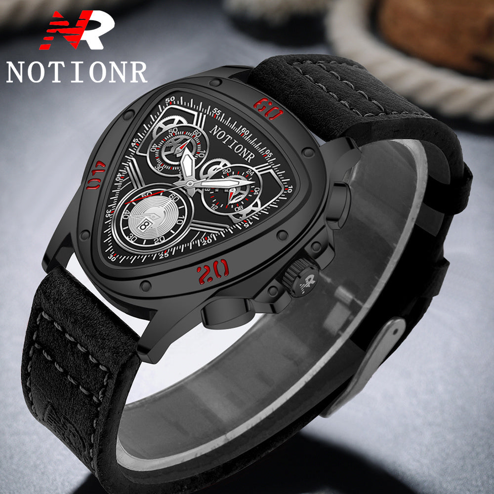2pcs Men's Watch Set: Sports Triangle Dial Silicone Strap and Retro Square Dial Quartz Watch with Date Display, Casual Dress Watches for Valentine's Day or Father's Day Gift