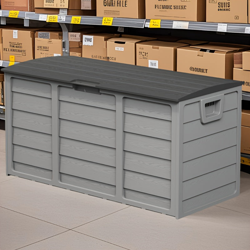 75-Gallon Resin Outdoor Storage Deck Box with Handles for Pool Accessories, Garden Tools, and Camping Gear