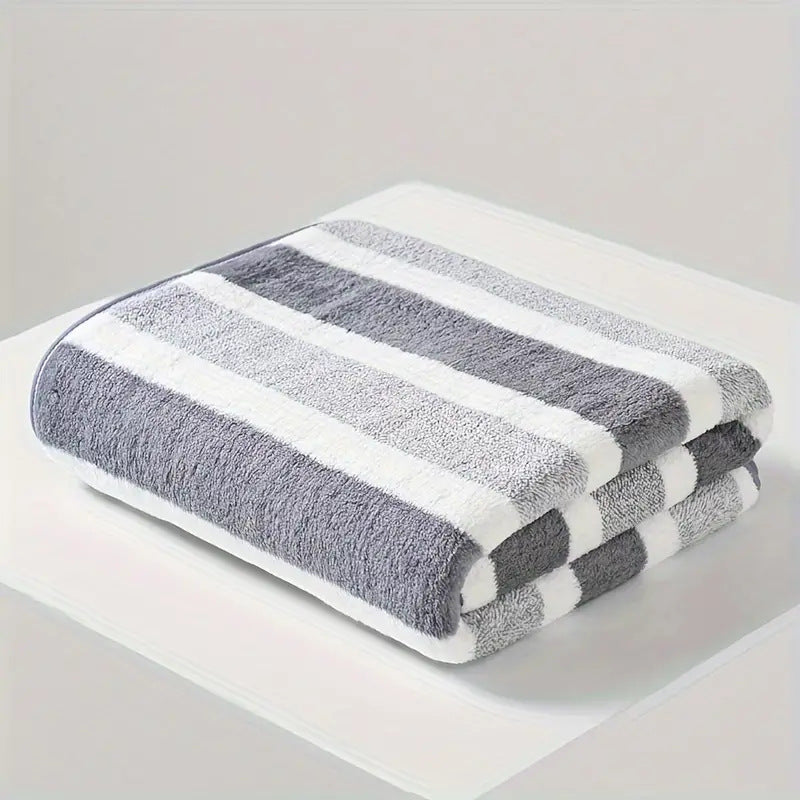 Striped Bath Towel Set, Absorbent, Quick-Dry, Super Soft, Skin-Friendly, 27.6x55.1 Inch, for Home Bathroom, Beach – Available in 1 or 4 Pack, Multiple Colors
