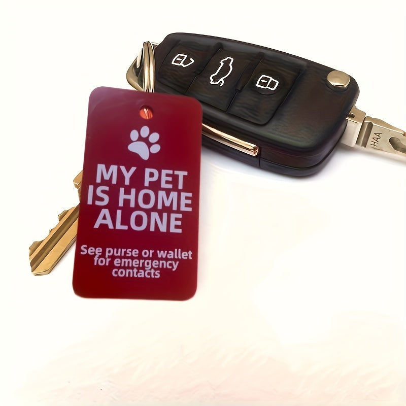 Pet Emergency Alert Card & Acrylic Keychain Set – Includes Vet and Contact Info – Safety ID for Solo Pet Owners, Seniors, and Outdoor Enthusiasts