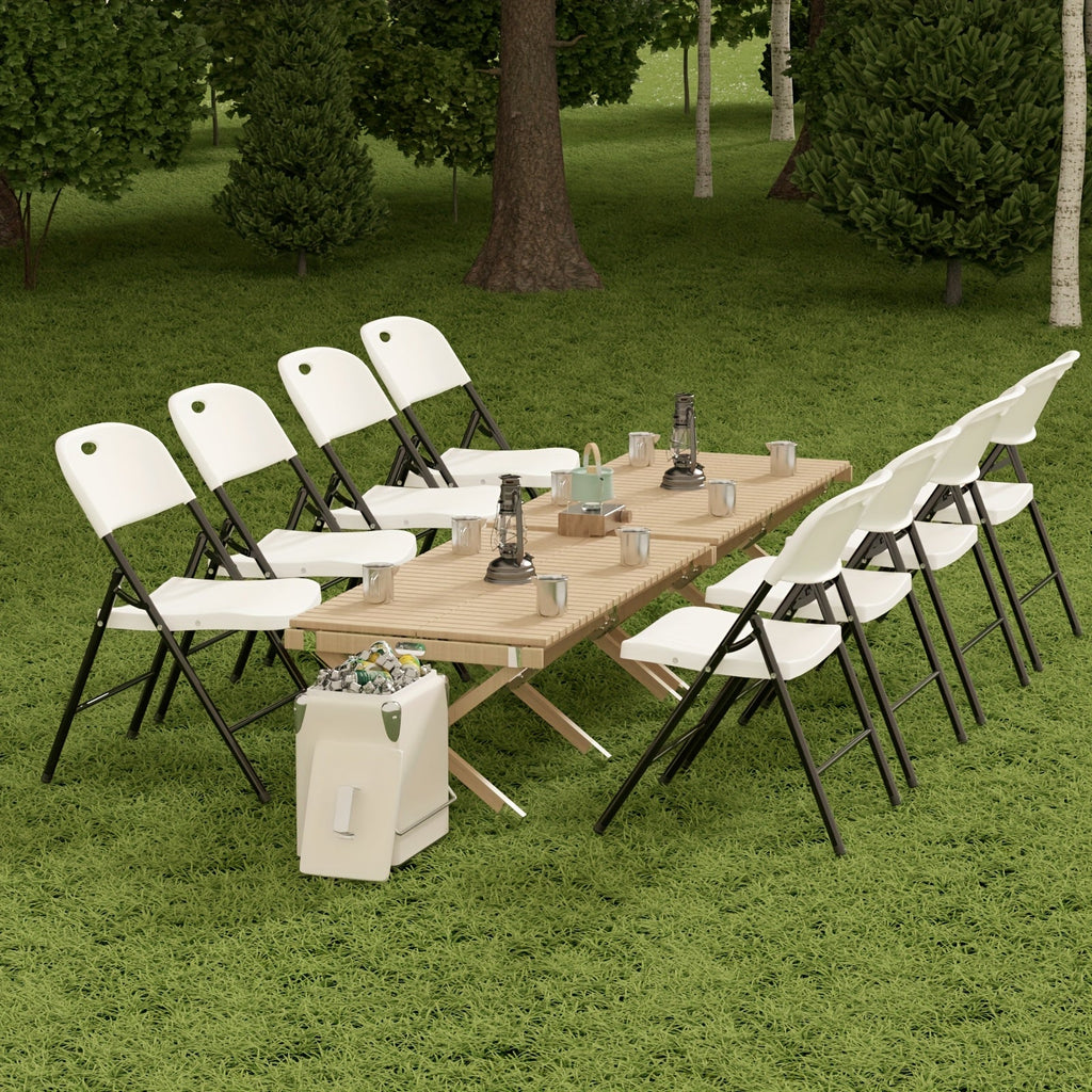 Heavy-Duty PP Plastic Folding Chairs – 1000 LB Capacity Ergonomic Foldable & Portable for Indoor & Outdoor Events Parties & Dinners (4-Pack, 8-Pack & 10-Pack)