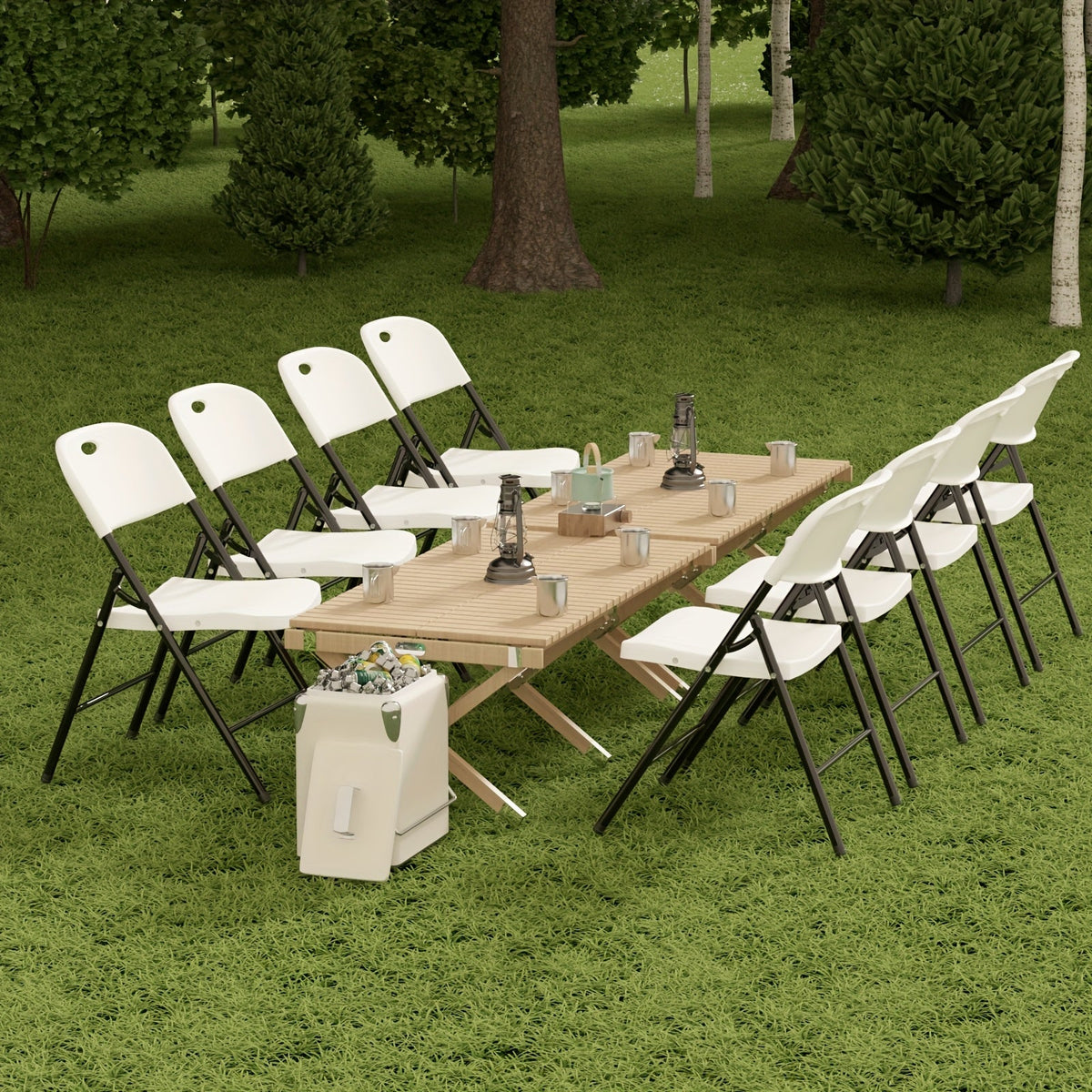 Heavy-Duty PP Plastic Folding Chairs – 1000 LB Capacity Ergonomic Foldable & Portable for Indoor & Outdoor Events Parties & Dinners (4-Pack, 8-Pack & 10-Pack)