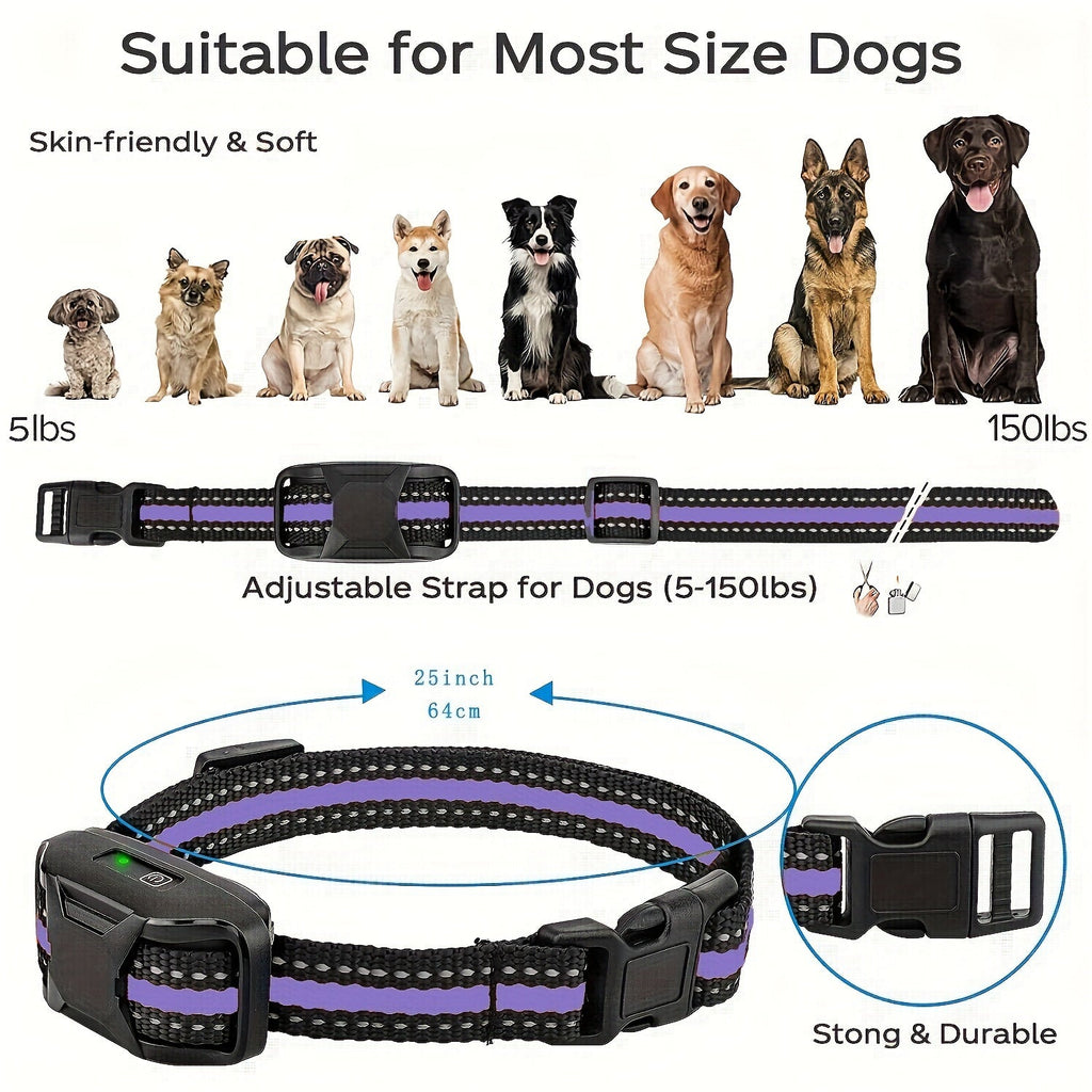 Dog Training Collar with Remote – 4150ft Range, Shock, Vibration & Beep Modes, Rechargeable E-Collar for Small to Large Dogs 5-150lbs, 1-Dog & 2-Dog Options, Purple