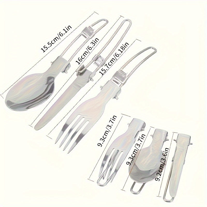 304 Stainless Steel Camping Cookware Set with Foldable Storage – Durable Compact Pot with Knives & Forks Utensils for Outdoor Backpacking, Hiking, Picnics & Camping, Green & Orange, Lightweight Camp Kitchen Kit