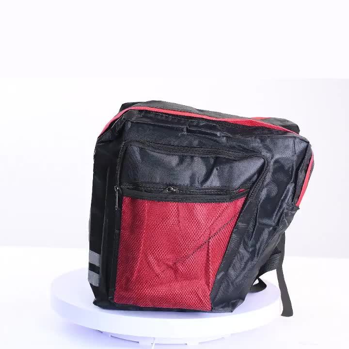 13.21-Gallon Bike Bag Set – 3-in-1 Professional Cycling Accessory (Cargo Rack Bag, Saddle Bag & Shoulder Bag) for Commuting, Touring & Outdoor Riding, Red/Black/Blue