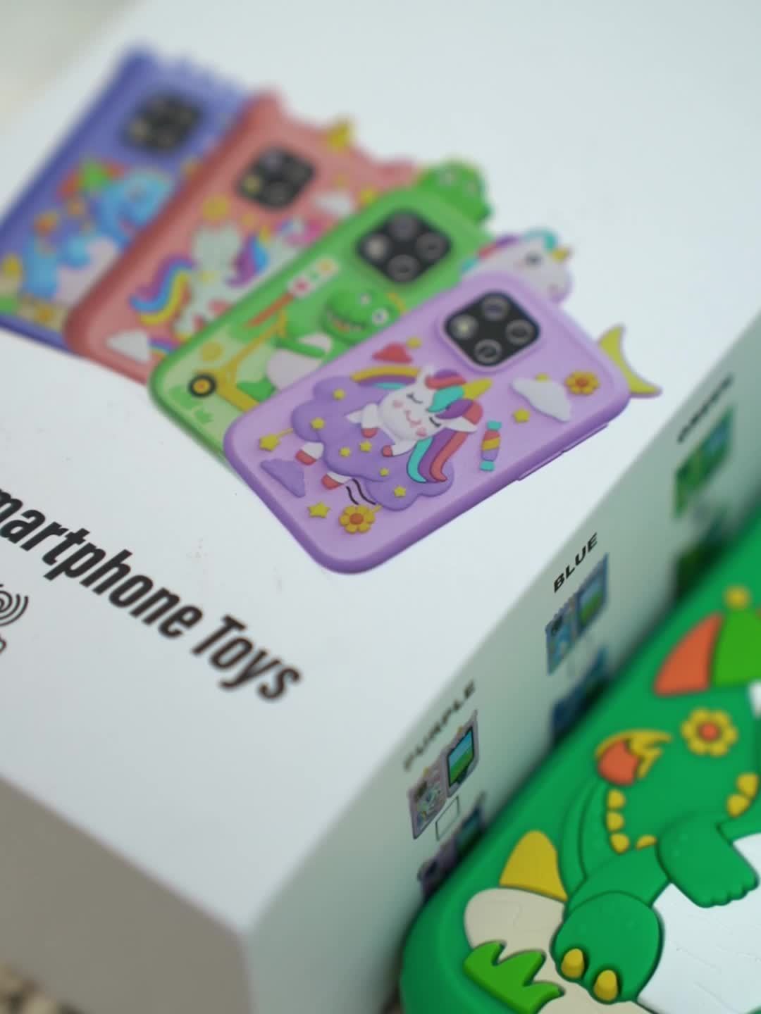 Kids Smart Phone Toy with HD Touchscreen, Dual Camera, Dinosaur Design, 8GB SD Card Included, Play Cell Phone for Boys and Girls Ages 3 and Up, Travel Toy, Birthday, Easter, Halloween, Christmas Gift, Green/Purple