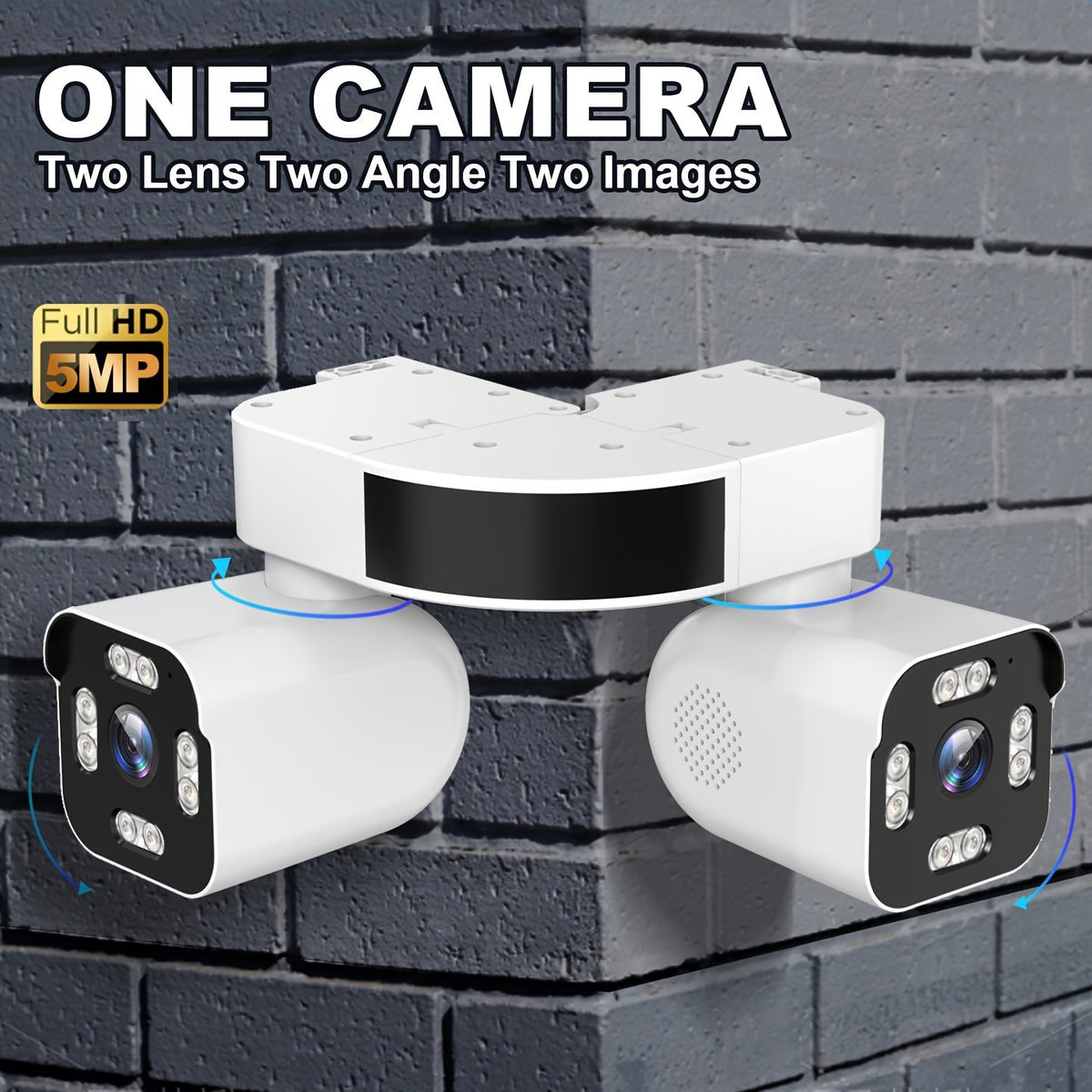 Dual Lens PTZ Security Camera Outdoor WiFi – 360° Pan Tilt Zoom 5MP, 10x Digital Zoom, Motion Detection, Two-Way Audio, Siren Alarm, Color Night Vision, App Control, Home Surveillance Camera