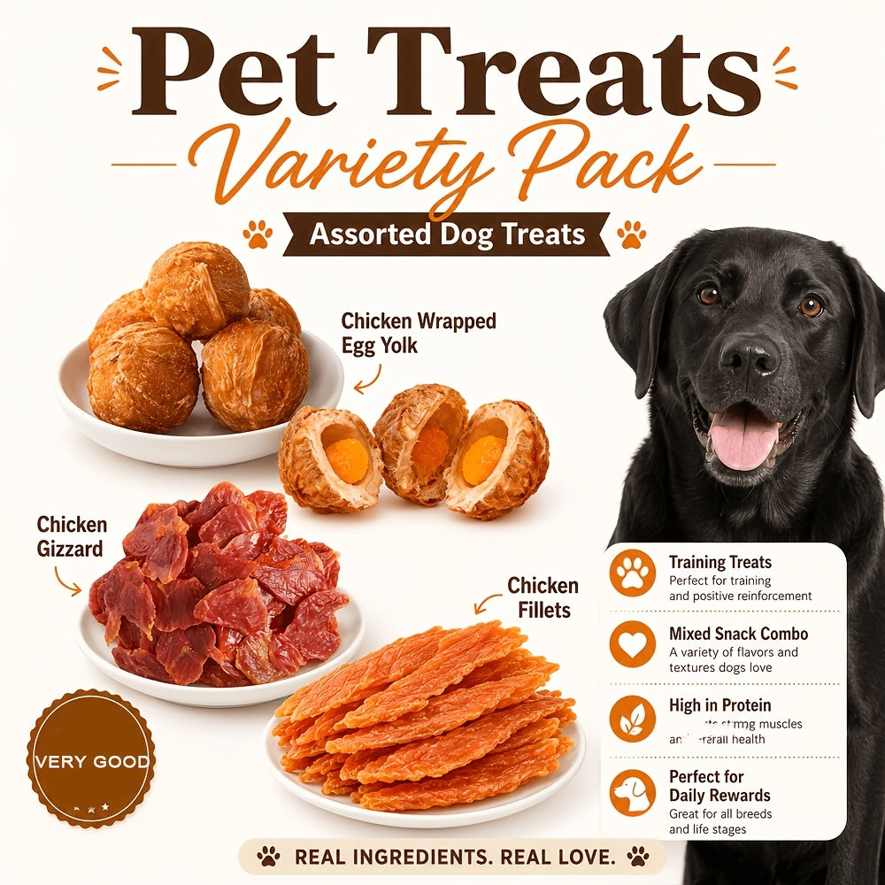 Duck Jerky, Freeze-Dried Chicken Dog Treats, Soft Chewy Training Rewards, Healthy Digestible Beef Sausage, Fresh Breath Snack, Chicken Leg Grind, for All Dog Sizes: Small, Medium, Large