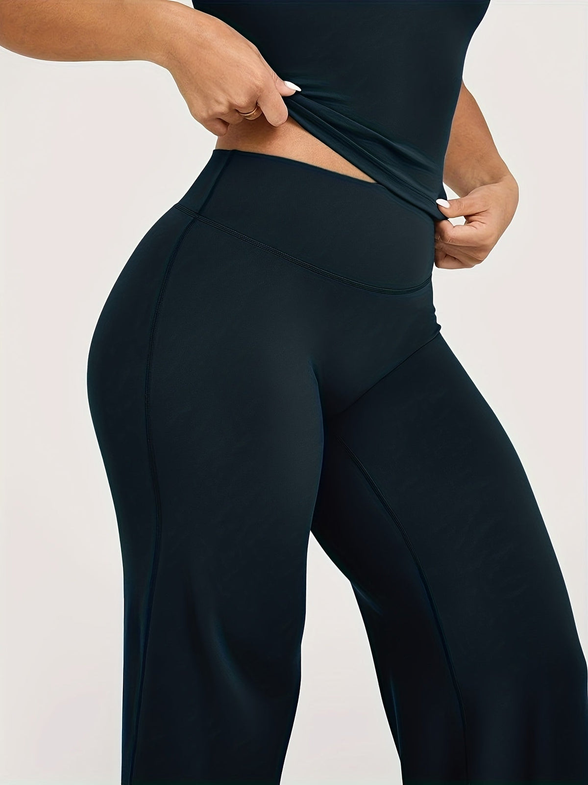 High-Waisted Wide-Leg Yoga Pants with Full Coverage and High Elasticity - Plus-Size Flare Leggings for Gym Fitness, Training, and Casual Wear, Suitable for All Seasons, S-XL