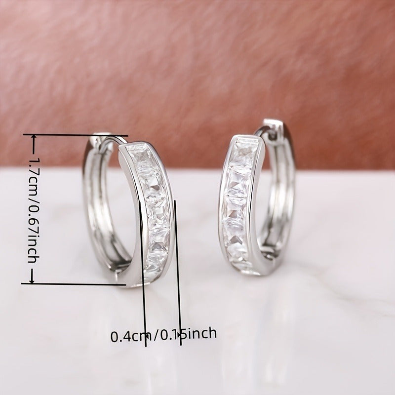 S925 Sterling Silver Zirconia Stud Earrings Set (2 Pairs) for Women – Hypoallergenic, Lightweight 3.2g, Boho Shining Earrings for Daily Wear, Dates, Parties & Valentine’s Day Gift