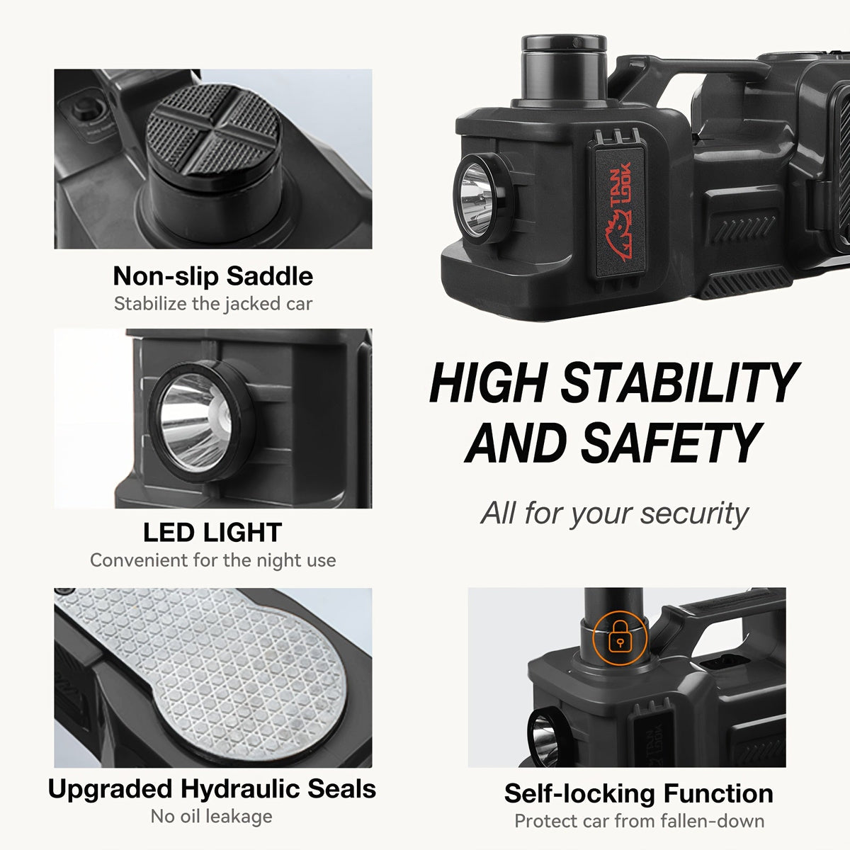 Electric Hydraulic Car Jack Lift with LED Light, Portable Heavy-Duty Power Jack for Tire Replacement & Garage Maintenance – Suitable for SUV, MPV, Car & Truck, Available with or without Electric Wrench