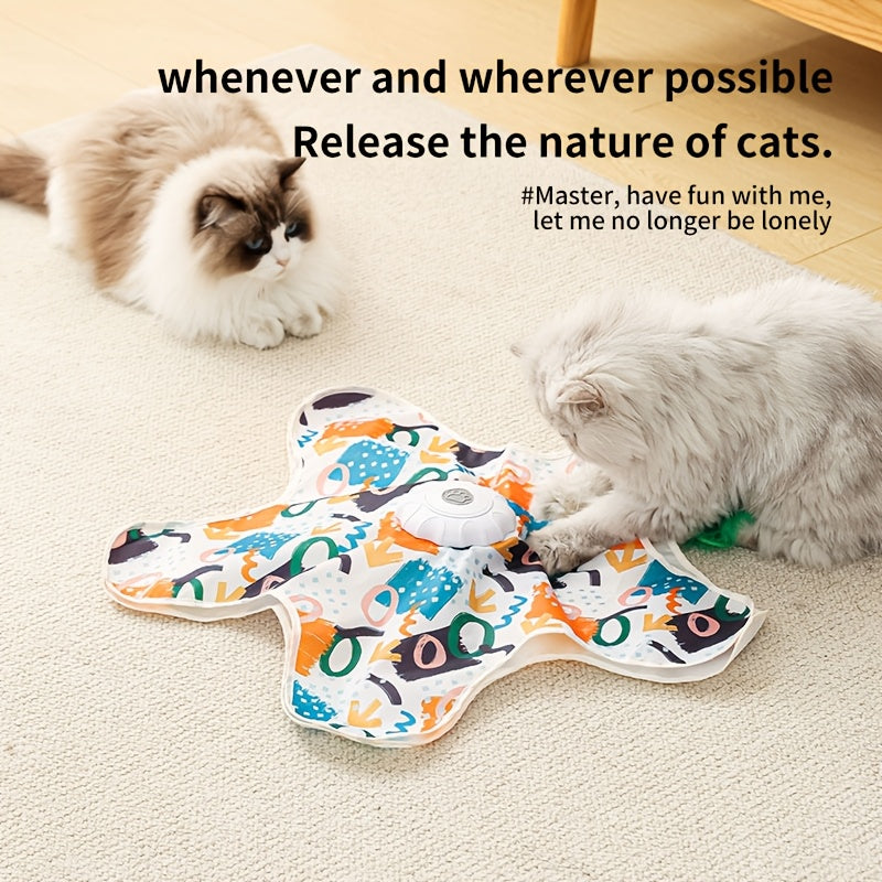 Smart Rechargeable Electric Cat Toy – Interactive Puzzle with Simulated Prey Movement, Hands-Free Automatic Entertainment for Indoor Cats, Available in Small Fish & Graffiti Styles for Kittens and Adult Cats