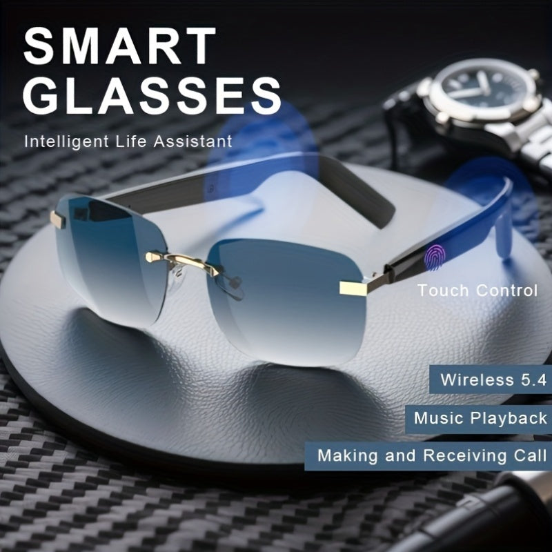 Bluetooth Smart Glasses with Touch Controls & Open Ear Audio – Integrated Microphone, Hands-Free Calls & Music, Polarized Lenses, Ideal for Outdoor Sports, Driving & Everyday Wear