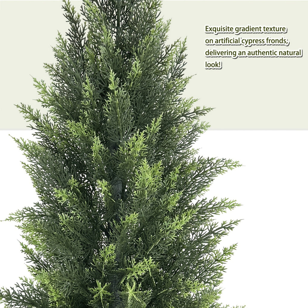 Potted Cedar Topiary Shrubs 2-Pack, UV-Resistant Artificial Trees for Outdoor & Indoor – Faux Cedar Evergreen Plants for Front Porch, Garden, Halloween & Christmas Decor, Choose 33" or 48" – Nova Mart