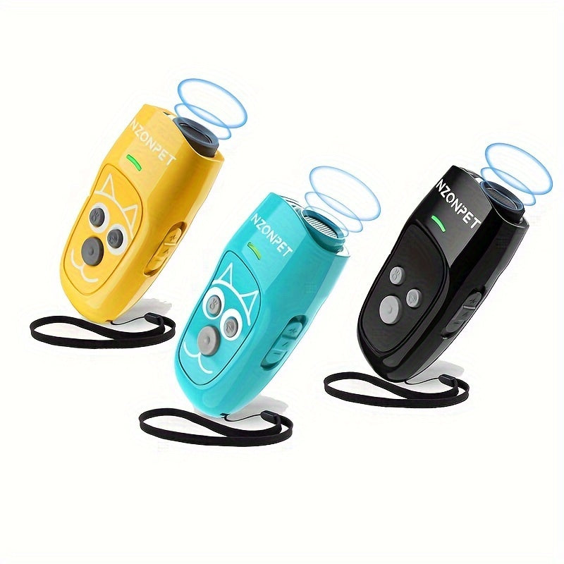 Ultrasonic Anti-Barking Device 3-in-1 Dog Bark Control - 3-Frequency Sonic Dog Trainer with LED Light and Wrist Strap, 16.4Ft Range Rechargeable Bark Deterrent for Indoor and Outdoor Use