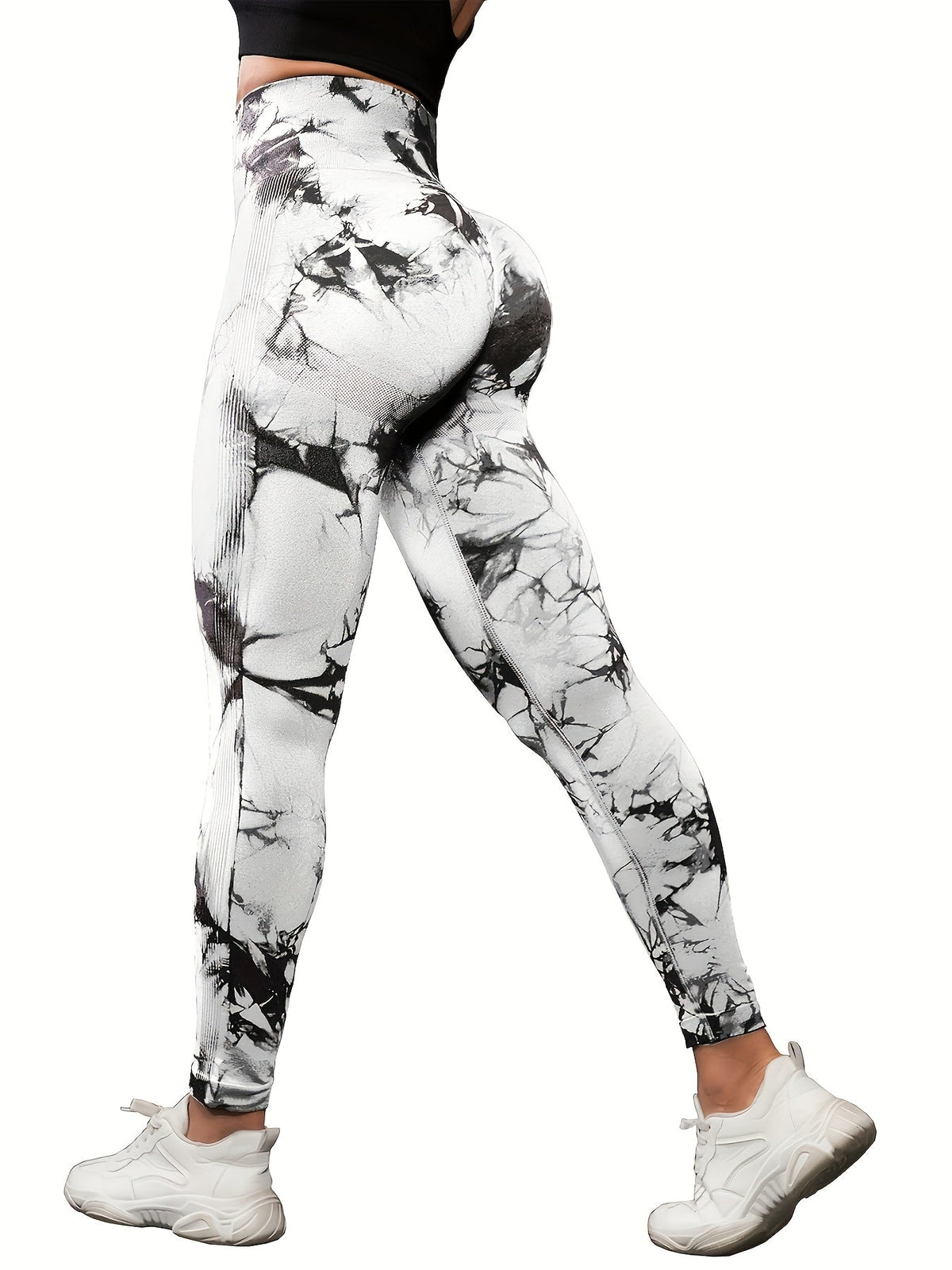 5-Pack Women's High-Waisted Tummy Control Leggings – Soft Stretchy Athletic Pants for Yoga, Running & Workout, Sizes S-L, 3 Multicolor Sets