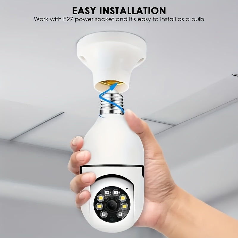 4-Pack 1080P HD WiFi Bulb Security Cameras – 360° AI Motion Tracking, Smart PTZ, PIR Night Vision, Dual Band 2.4G/5G WiFi, App Control, Wall Mount – Indoor Home Surveillance Camera System